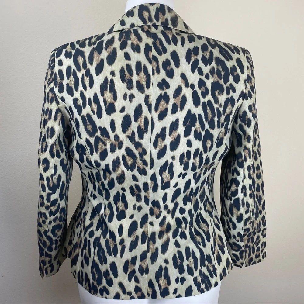 CHARLES GRAY LONDON LEOPARD PRINT BLAZER MEDIUM - Picture 5 of 7